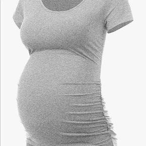 Maternity pregnancy top ruched gray size small